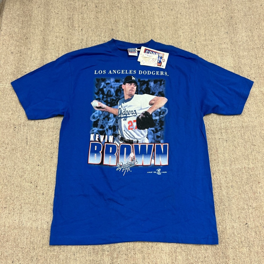 Vintage Los Angeles Dodgers Shirt Mens XL Blue 1990s Kevin Brown MLB Deadstock